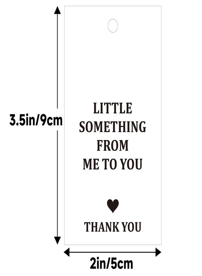 g2 بلس مجموعة G2PLUS من 50 بطاقة شكر - أبيض وأسود، بطاقات هدايا ورقية صغيرة مكتوب عليها "هدية صغيرة مني إليك" مع خيط، مثالية لتغليف الهدايا، والأعمال اليدوية، وحفلات الزفاف، وتوزيعات الحفلات. - Image 2